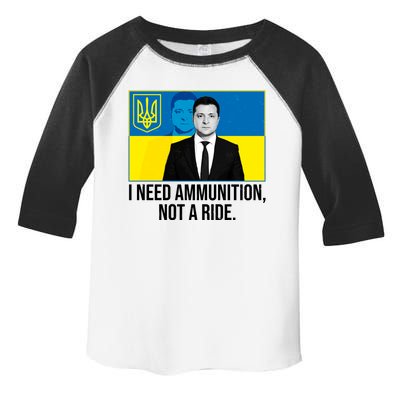 Ukraine President Volodymyr Zelensky I Need Ammunition Not A Ride Toddler Fine Jersey T-Shirt