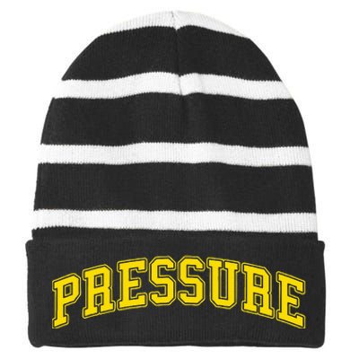 Universitygold Pressure Varsitygold Color Striped Beanie with Solid Band