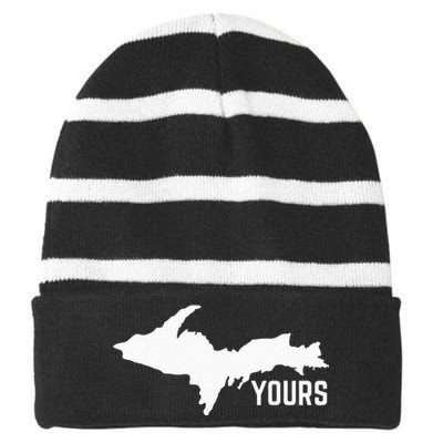 U P Yours Upper Peninsula Striped Beanie with Solid Band