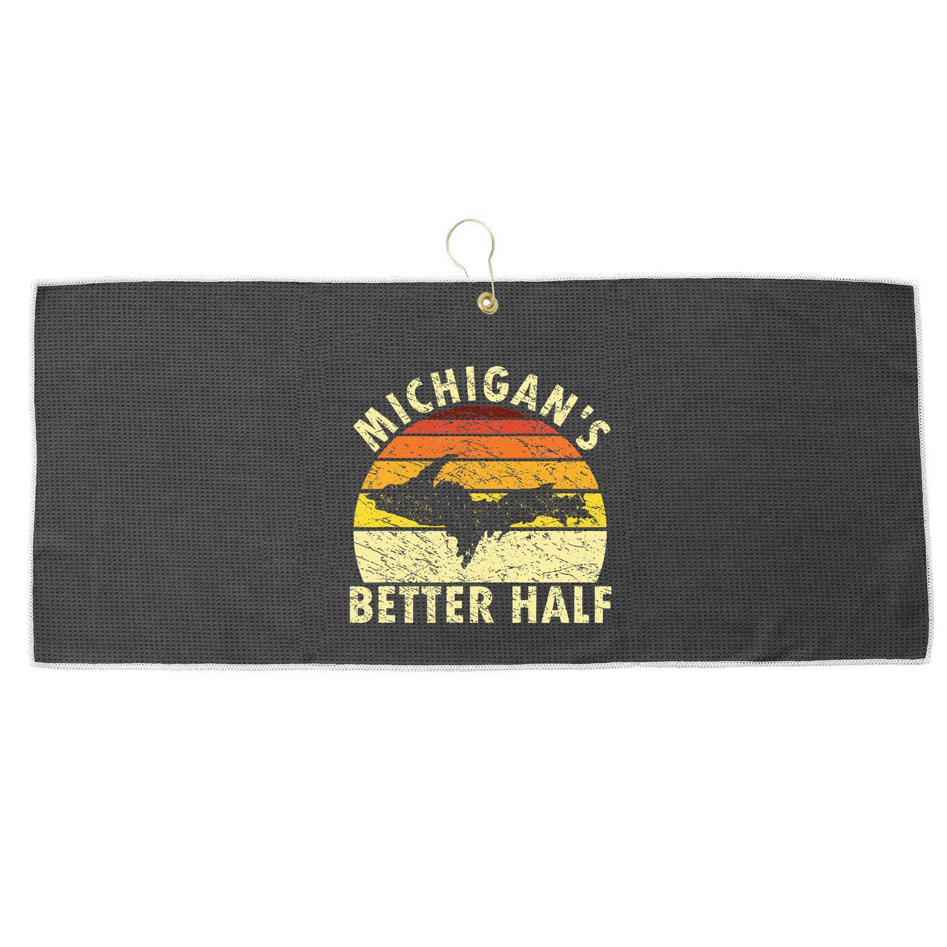 Upper Peninsula Yooper Upper Michigan Large Microfiber Waffle Golf Towel