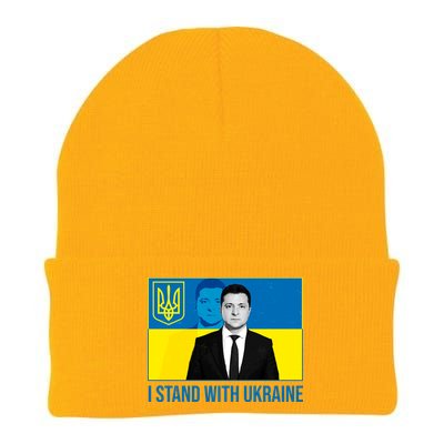 Ukrainian President Zelensky I Stand With Ukraine Knit Cap Winter Beanie