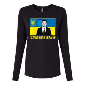 Ukrainian President Zelensky I Stand With Ukraine Womens Cotton Relaxed Long Sleeve T-Shirt