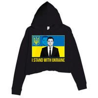 Ukrainian President Zelensky I Stand With Ukraine Crop Fleece Hoodie
