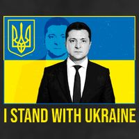 Ukrainian President Zelensky I Stand With Ukraine Crop Fleece Hoodie