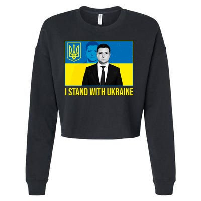 Ukrainian President Zelensky I Stand With Ukraine Cropped Pullover Crew