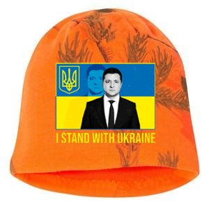 Ukrainian President Zelensky I Stand With Ukraine Kati - Camo Knit Beanie