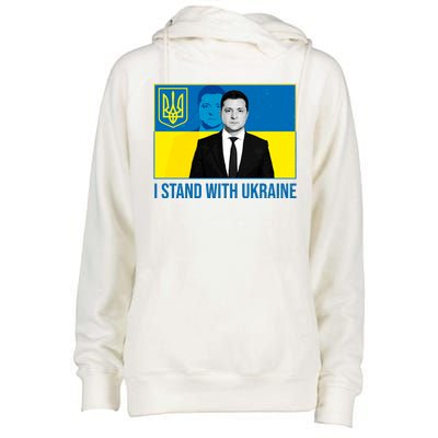 Ukrainian President Zelensky I Stand With Ukraine Womens Funnel Neck Pullover Hood