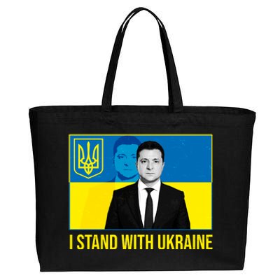 Ukrainian President Zelensky I Stand With Ukraine Cotton Canvas Jumbo Tote