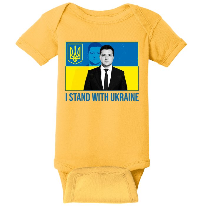 Ukrainian President Zelensky I Stand With Ukraine Baby Bodysuit