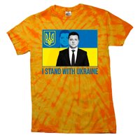 Ukrainian President Zelensky I Stand With Ukraine Tie-Dye T-Shirt