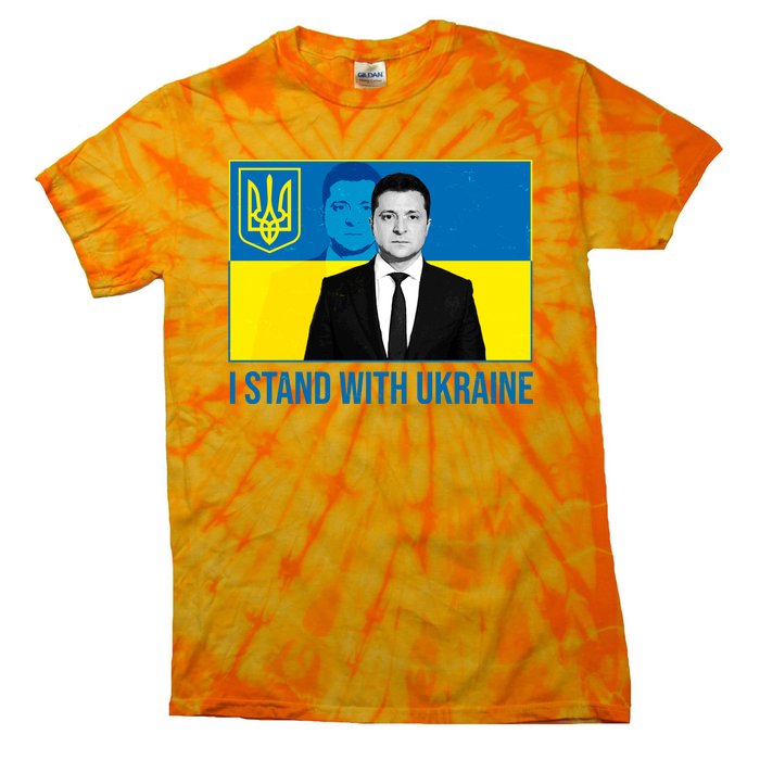 Ukrainian President Zelensky I Stand With Ukraine Tie-Dye T-Shirt