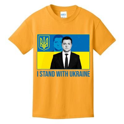 Ukrainian President Zelensky I Stand With Ukraine Kids T-Shirt