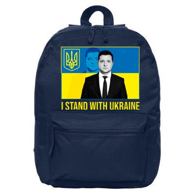 Ukrainian President Zelensky I Stand With Ukraine 16 in Basic Backpack