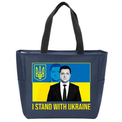 Ukrainian President Zelensky I Stand With Ukraine Zip Tote Bag