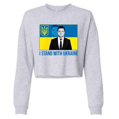 Ukrainian President Zelensky I Stand With Ukraine Cropped Pullover Crew