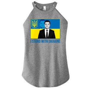 Ukrainian President Zelensky I Stand With Ukraine Women’s Perfect Tri Rocker Tank