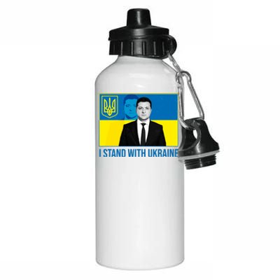 Ukrainian President Zelensky I Stand With Ukraine Aluminum Water Bottle