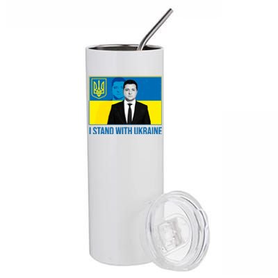 Ukrainian President Zelensky I Stand With Ukraine Stainless Steel Tumbler