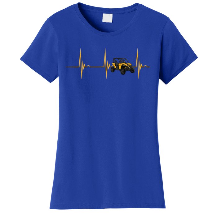 Utv Quad Bike 4x4 Offroad Vehicle Heartbeat Ekg Pulse Sxs Gift Women's T-Shirt