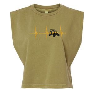 Utv Quad Bike 4x4 Offroad Vehicle Heartbeat Ekg Pulse Sxs Gift Garment-Dyed Women's Muscle Tee