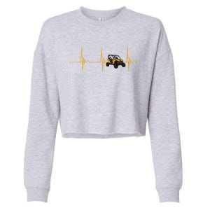 Utv Quad Bike 4x4 Offroad Vehicle Heartbeat Ekg Pulse Sxs Gift Cropped Pullover Crew