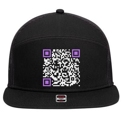 Unique Qr Code With Humorous Hidden Message 7 Panel Mesh Trucker Snapback Hat