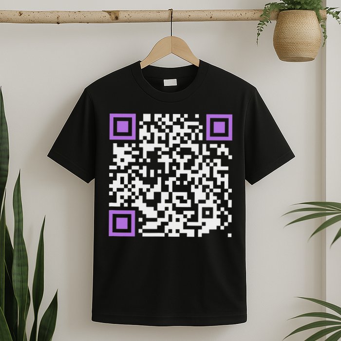 Unique Qr Code With Humorous Hidden Message T-Shirt