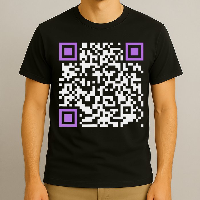 Unique Qr Code With Humorous Hidden Message T-Shirt