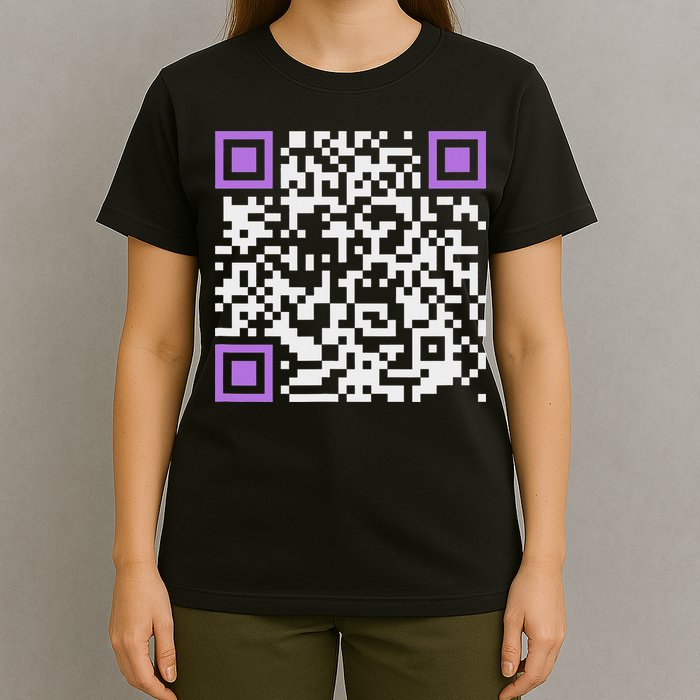 Unique Qr Code With Humorous Hidden Message T-Shirt