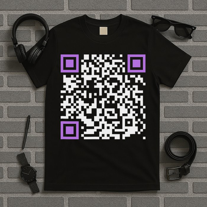 Unique Qr Code With Humorous Hidden Message T-Shirt