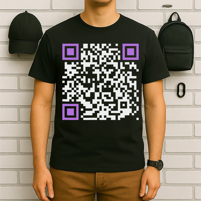 Unique Qr Code With Humorous Hidden Message T-Shirt