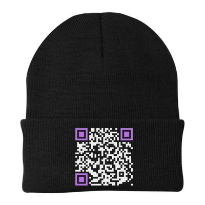 Unique Qr Code With Humorous Hidden Message Knit Cap Winter Beanie