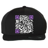 Unique Qr Code With Humorous Hidden Message Wool Snapback Cap