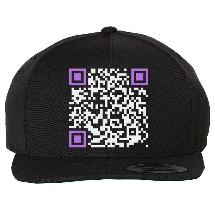 Unique Qr Code With Humorous Hidden Message Wool Snapback Cap