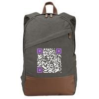 Unique Qr Code With Humorous Hidden Message Cotton Canvas Backpack