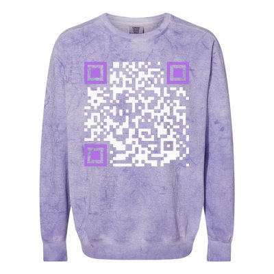 Unique Qrcode With Humorous Hidden Message Colorblast Crewneck Sweatshirt