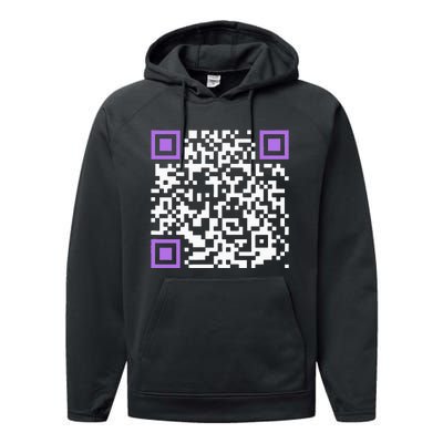 Unique Qrcode With Humorous Hidden Message Performance Fleece Hoodie