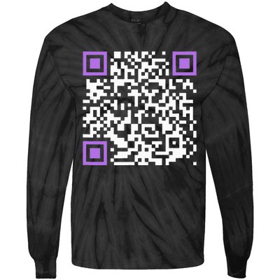 Unique Qrcode With Humorous Hidden Message Tie-Dye Long Sleeve Shirt