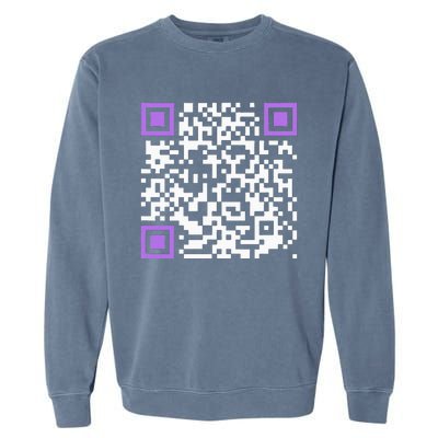 Unique Qrcode With Humorous Hidden Message Garment-Dyed Sweatshirt