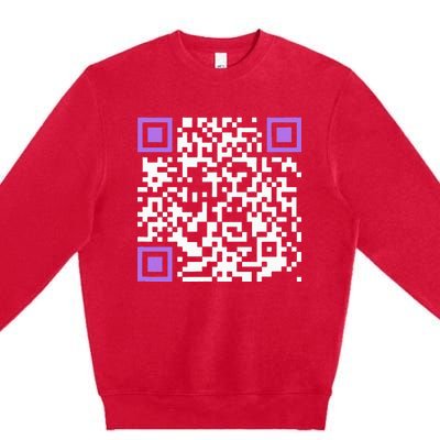 Unique Qrcode With Humorous Hidden Message Premium Crewneck Sweatshirt