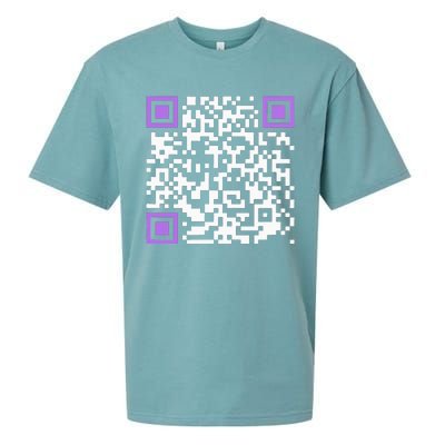 Unique Qrcode With Humorous Hidden Message Sueded Cloud Jersey T-Shirt