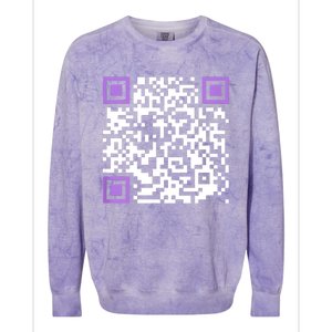 Unique Qrcode With Humorous Hidden Message Colorblast Crewneck Sweatshirt