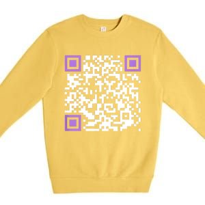 Unique Qrcode With Humorous Hidden Message Premium Crewneck Sweatshirt