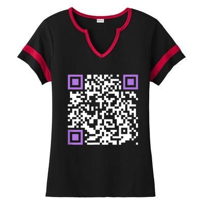 Unique Qrcode With Humorous Hidden Message Ladies Halftime Notch Neck Tee