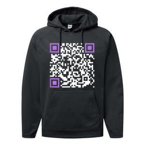 Unique Qrcode With Humorous Hidden Message Performance Fleece Hoodie