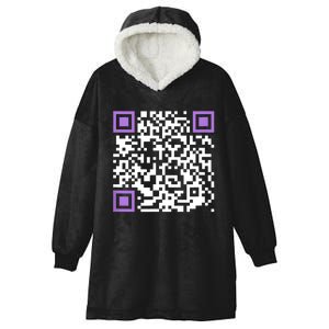 Unique Qrcode With Humorous Hidden Message Hooded Wearable Blanket