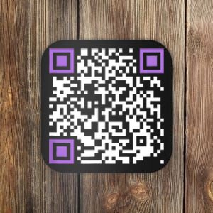 Unique Qrcode With Humorous Hidden Message Coaster