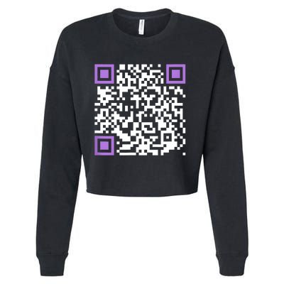 Unique Qrcode With Humorous Hidden Message Cropped Pullover Crew