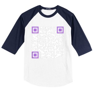 Unique Qrcode With Humorous Hidden Message Baseball Sleeve Shirt