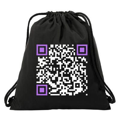 Unique Qrcode With Humorous Hidden Message Drawstring Bag